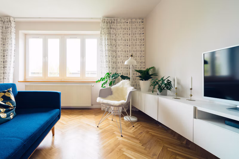 Illustrative property with residential glazing and exterior surfaces
